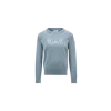 Moncler Pull En Coton À Logo Lettres Cursives Brodé In Bleu