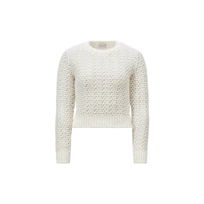 Moncler Textured Cotton Sweater White