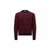 Moncler Pull En Jacquard De Coton Monogramme In Burgundy