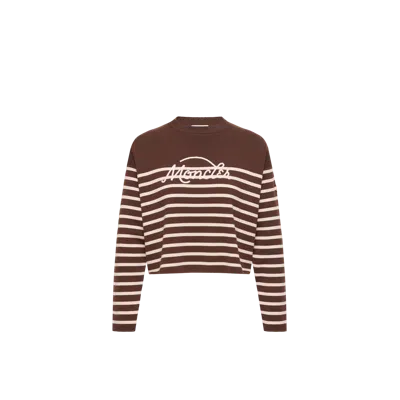 Moncler Virgin Wool Crew Neck Striped Sweater In Multi