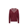 Moncler Burgundy Padded V-neck Sweater