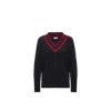 Moncler Wool Blend Sweater With Stripe And Patch