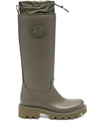 Moncler Pull-tab Logo Rain Boots In Green