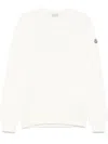 Moncler Gray Patch Sweater In White