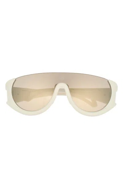 Moncler Pulser 31mm Irregular Shield Sunglasses In Neutral