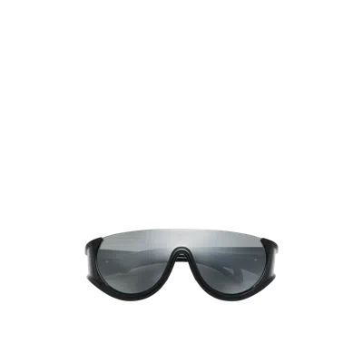 Moncler Pulser Wraparound Sunglasses, Unisex, Black, Size: 31