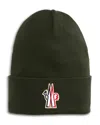 Moncler Pure Wool Beanie In Olive