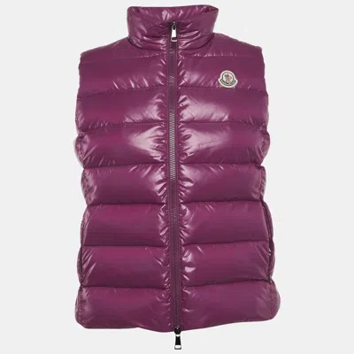 Pre-owned Moncler Purple Nylon Sleeveless Down Ghany Gilet M