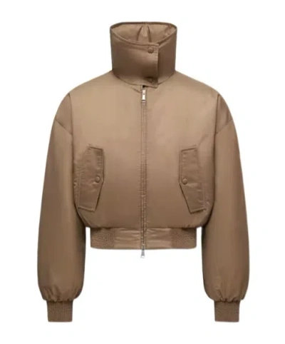 Moncler Qiu Hao Chao Down Bomber Jacket In Brown