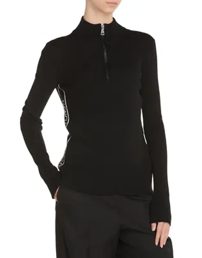 Pre-owned Moncler Quarter Zip Mock Neck Sweater 5c 2889- In Black
