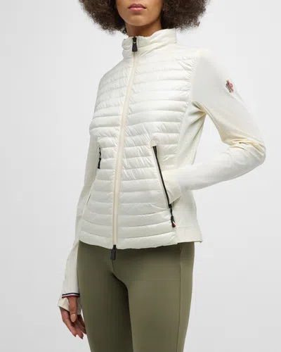 Moncler Quick-drying Technical Jersey Puffer Jacket In White