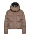 Moncler Quierzy Hooded Short Down Jacket In Brown