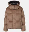 Moncler Embroidered Polyester Quierzy Down Jacket In Brown