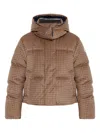 Moncler Embroidered Polyester Quierzy Down Jacket In Brown
