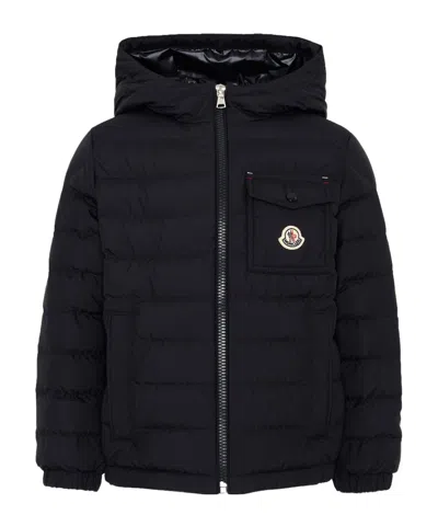 Moncler Kids' Quillon Hooded Down Jacket In Blue