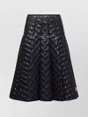 Moncler Gonna Quilted Pleated Shell Midi Skirt