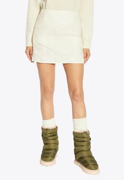 Moncler Quilted A-line Mini Skirt In Cream