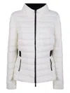 Moncler Quilted Belted Jacket In White