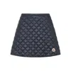 Moncler Quilted Black Skirt With Flared Silhouette In Blue