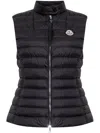 Moncler Quilted Black Vest With High Collar And Fitted Silhouette