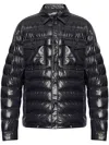 Moncler Blue Down Jacket With Front Press-stud Fastening