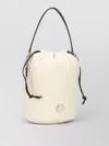 Moncler Quilted Mini Cylinder Handbag With Drawstring Closure In Neutral