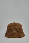 Moncler Quilted Bucket Hat In Brown