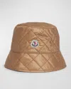 Moncler Quilted Bucket Hat In Tan