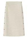 Moncler Quilted Button-fastening Midi Skirt In Gray