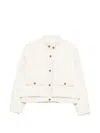 Moncler Quilted Button Jacket In White