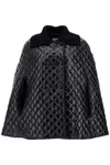 Moncler Quiletd Padded Cape In Black