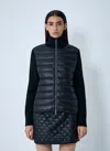 Moncler Women Nylon Down Jacket With Virgin Wool Inserts In Black