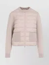 Moncler Quilted Cardigan Featuring Patch Pockets In Pink