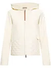 Moncler Quilted Cardigan In Neutrals