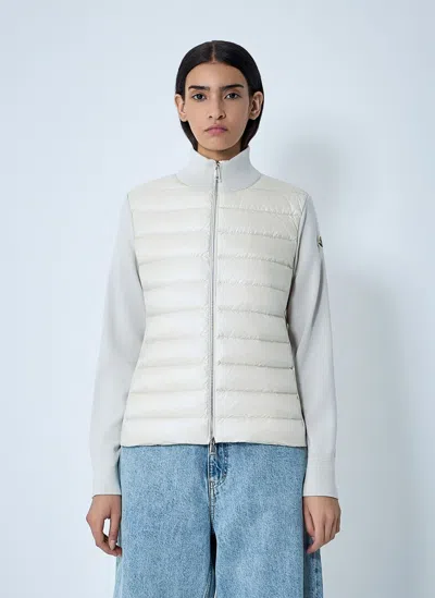 Moncler Quilted Cardigan In White