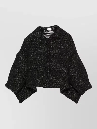 Moncler Quilted Cropped Cape In Animal Print