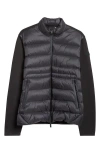 Moncler Black Wool Blend Tricot Cardigan In Black