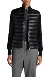 Moncler Black Padded Wool Zip-up Down Jacket In Black