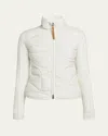 Moncler Quilted Down Cardigan In White