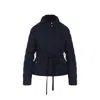Moncler Quilted High Collar Jacket With Button Accents In Black