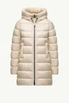 Moncler Quilted Down Down Jacket In Beige
