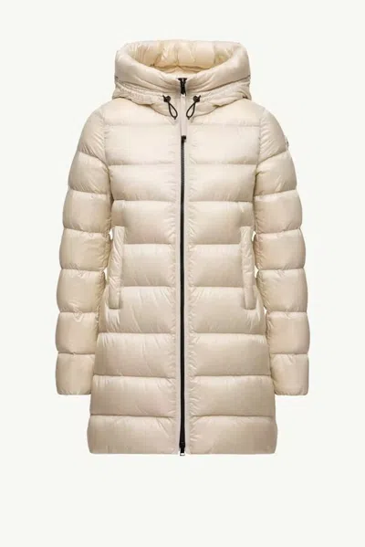 Moncler Quilted Down Down Jacket In Beige