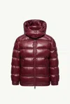 Moncler Quilted Down Down Jacket In Burgundy