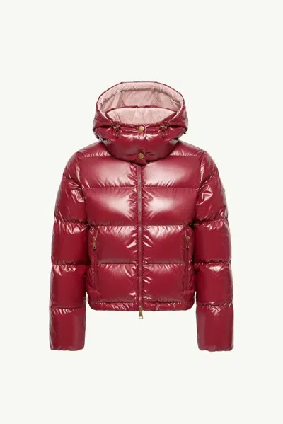 Moncler Quilted Down Down Jacket In Burgundy