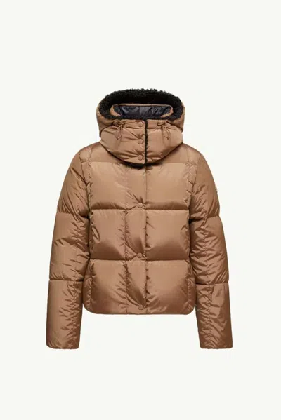 Moncler Quilted Down Down Jacket In Caramel