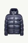 Moncler Quilted Down Down Jacket In Navy
