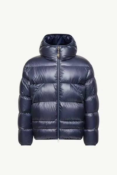 Moncler Quilted Down Down Jacket In Navy