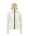 Moncler Quilted Down Front Cardigan In Natural