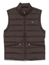 Moncler Chocolate Polyester Treompan Sleeveless Down Jacket In Brown