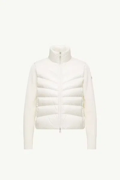 Moncler Quilted Down Gilet In Ecru
